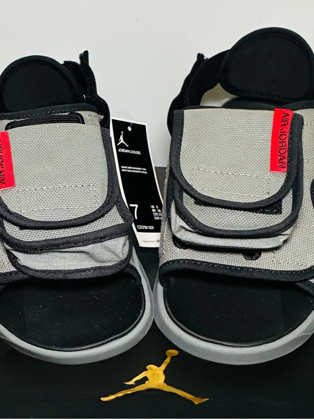 Nike Air Jordan slide Smokey gray and red men’s 7